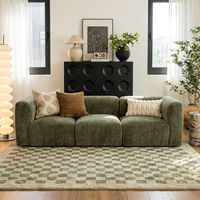 Gowen 101" Wide 3-Piece Modular Chenille Sofa
