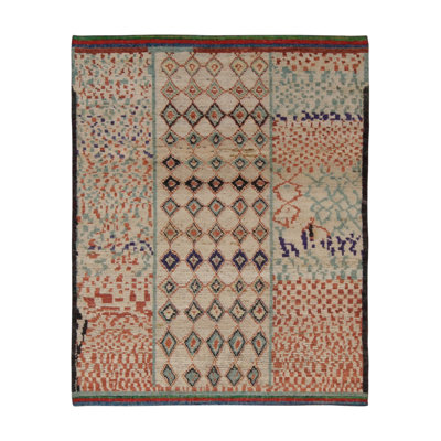 Moroccan Hand Knotted Area Rug