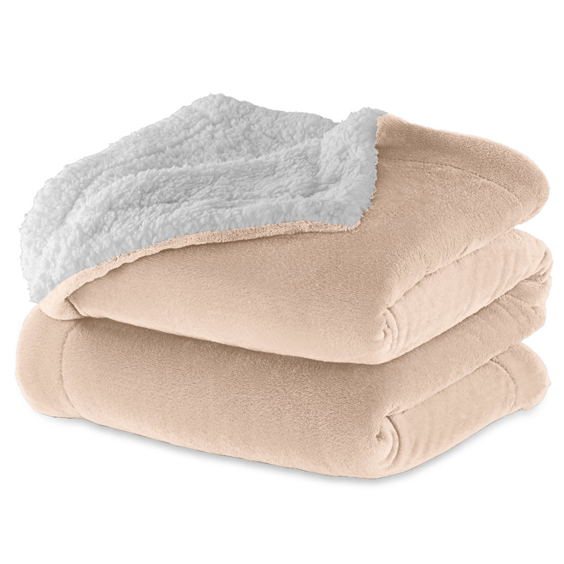 Sherpa Throw - Single Throw Blanket, Dark Grey, W150 x L200cm