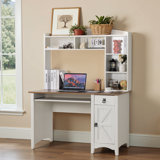 Farmhouse 47" Desk With Cabinet and Drawer