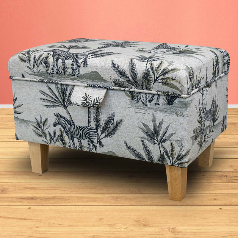 50.8cm Wide Rectangle Animal Print Footstool Ottoman with Storage