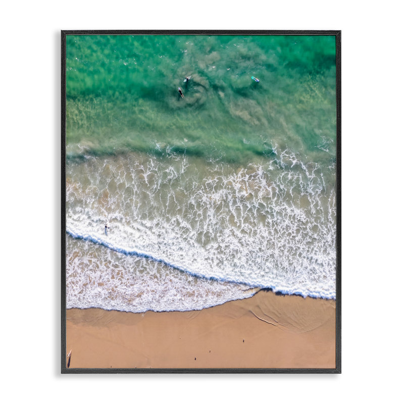 «Crisscross Shore Waves», estampe numérique, conception de Jeff Poe, H 30 po x l 24 po, Giclée encadrée noir minuit