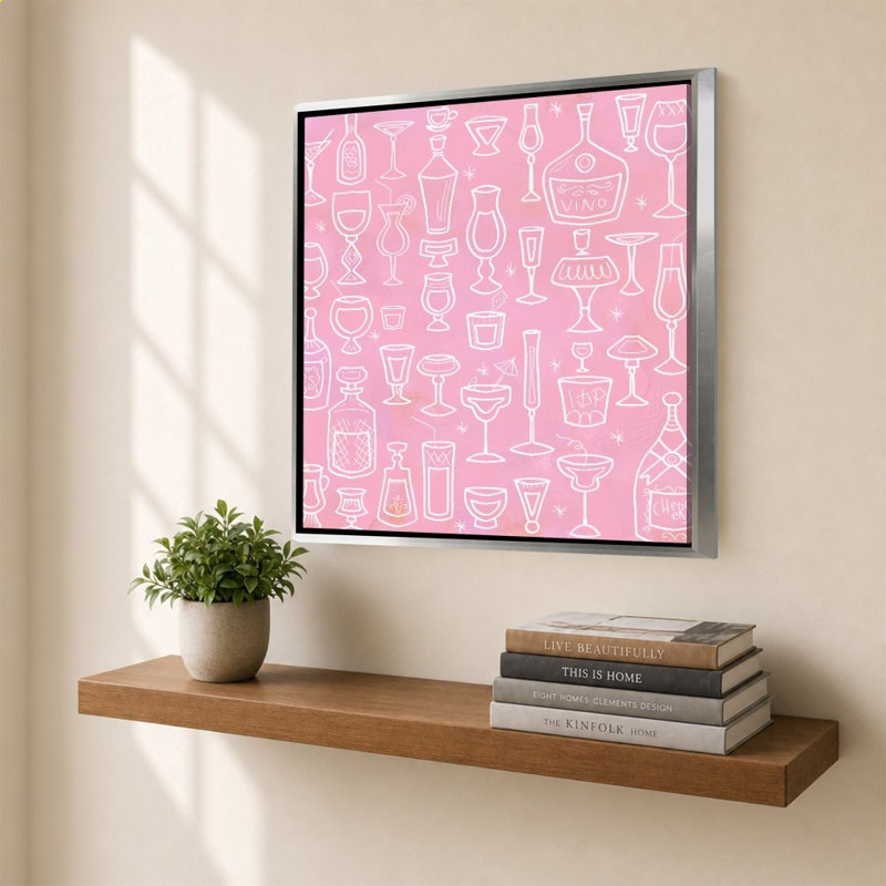 Motif de champagne rose par Deidre Mosher - impression sur toile