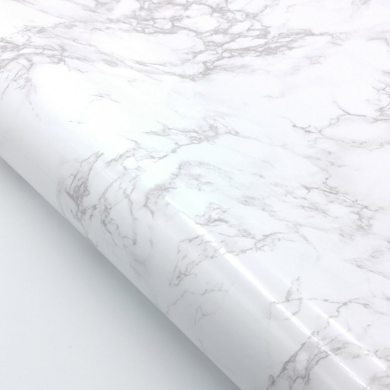 Tulane Glossy Faux Marble Peel & Stick Wallpaper Roll