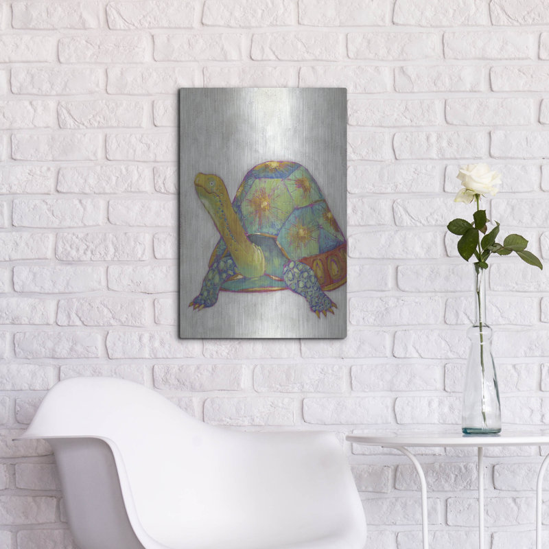  «Turtle Friends 2» par Chariklia Zarris, art mural en métal, 16 po x 24 po, H 24 po x l 16 po
