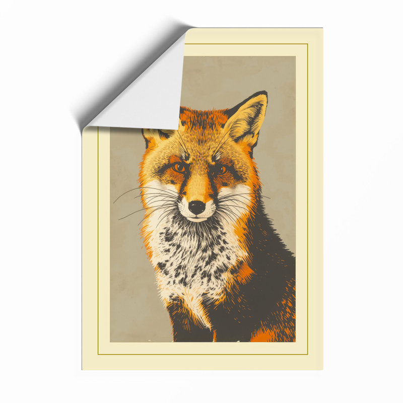 Fox Portrait Modern - Framed Print, Unframed, A1 - 84.1 x 59.4 cm
