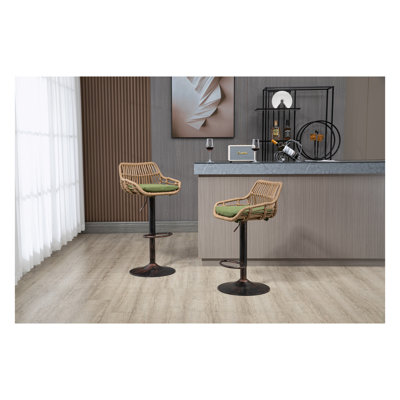 Alteriq Swivel Upholstered Linen Adjustable Height Counter Stool