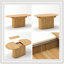 Table de salle à manger extensible avec pieds rayés pour le salon-704859340