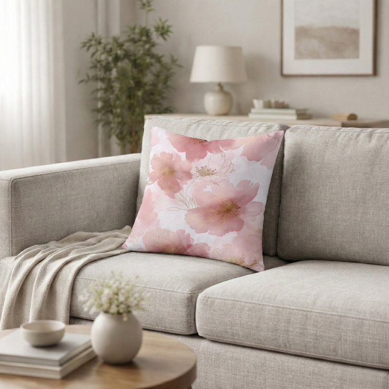 Coussin Floral, H 16 po x l 16 po