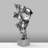 Hand-Painted Decorative Object, Silver, 11.8 x 24.4 x 9.8 inches | 100% Polyester, Unique Color Tone & Texture Variations | Perfect Accent for Home Décor, Stylish and Eye-Catching Design for Any Room-1871923738