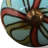 Set of Eight Turquoise And Red Geometric Ceramic Drawer Pull Knobs