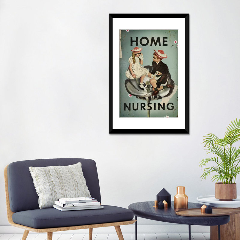 « home allaitement », art textuel sur toile, H 32 po x l 24 po x P 1 po, Papier d'art encadré noir, Blanc