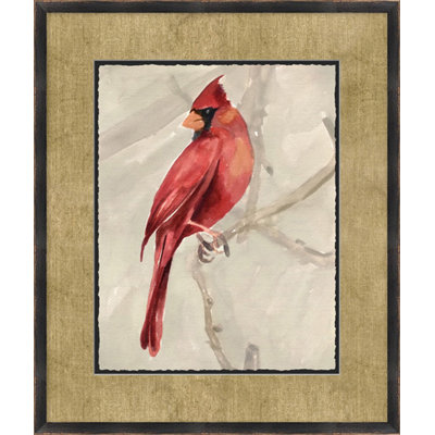 " Perching Cardinal 2 " Painting Print