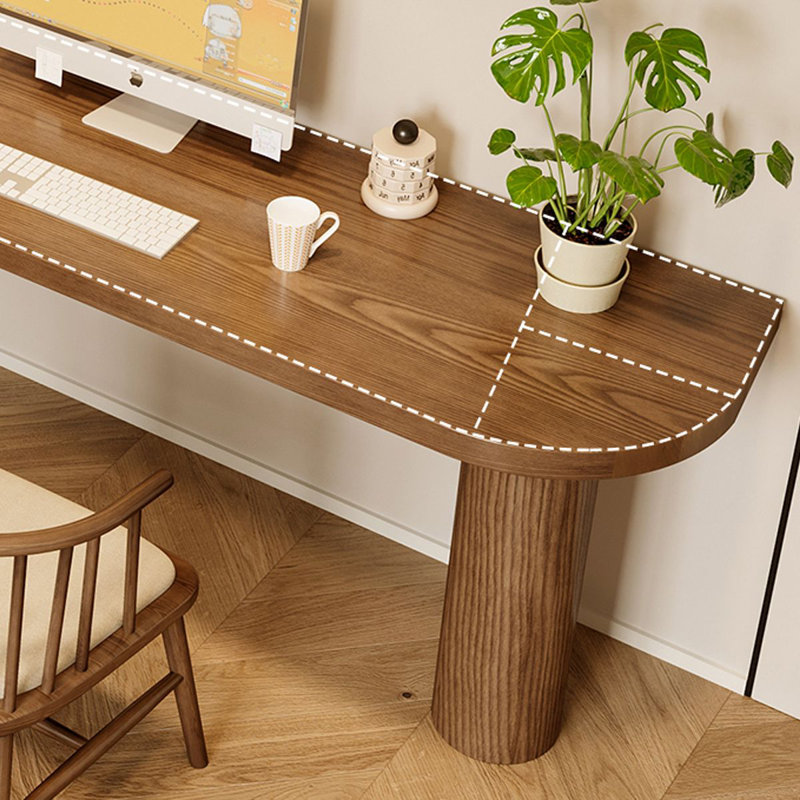 Light-walnut L-Shaped Solid Wood desks, 53.15" H x 78.74" W x 47.24" D, Left Hand Return