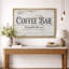 «Rustic Coffee Bar», typographie, images de cuisine, impression sur toile encadrée-128790678-128790679-128790680