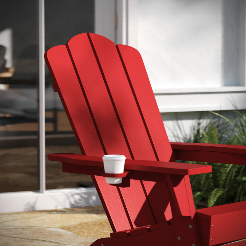 Chaise Adirondack en plastique Collis, Rouge