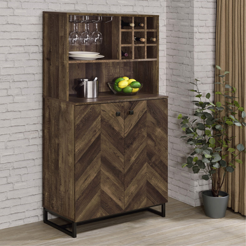 Armoire à vin chêne rustique 2 portes