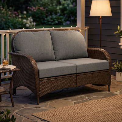 53'' Wide Straight Wicker Loveseat with Cushions