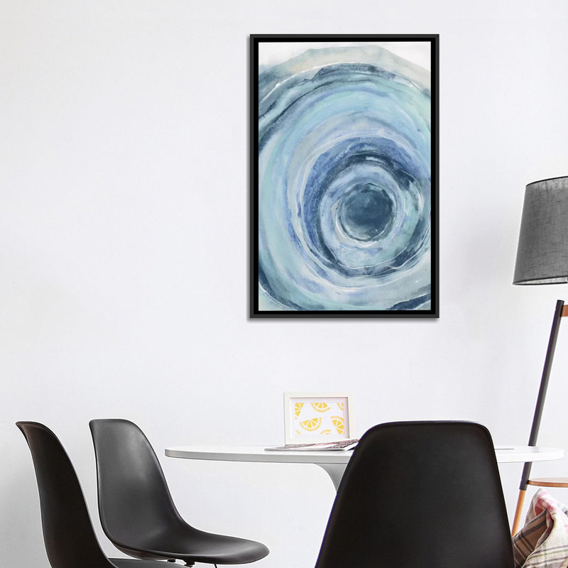 « aquarelle geode ix » par chris paschke, reproduction d’art, H 60 po x l 40po x P 1,5 po, Toile avec cadre noir