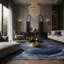 Tapis bleu soyeux et moelleux-1726758528