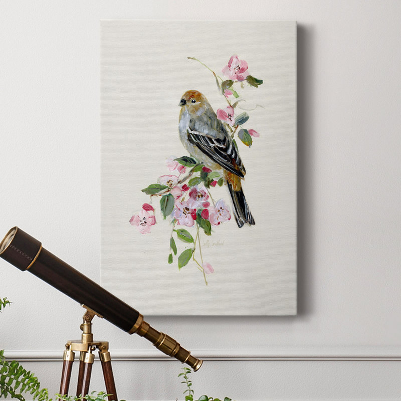 Spring Spring Goldfinch - peinture sur toile tendue, H 12 po x l 8 po x P 1 po