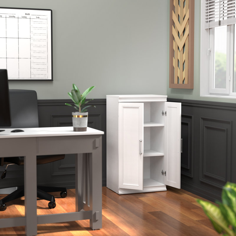 Modular Storage 21.38" W 3 Shelf Storage with Doors, White