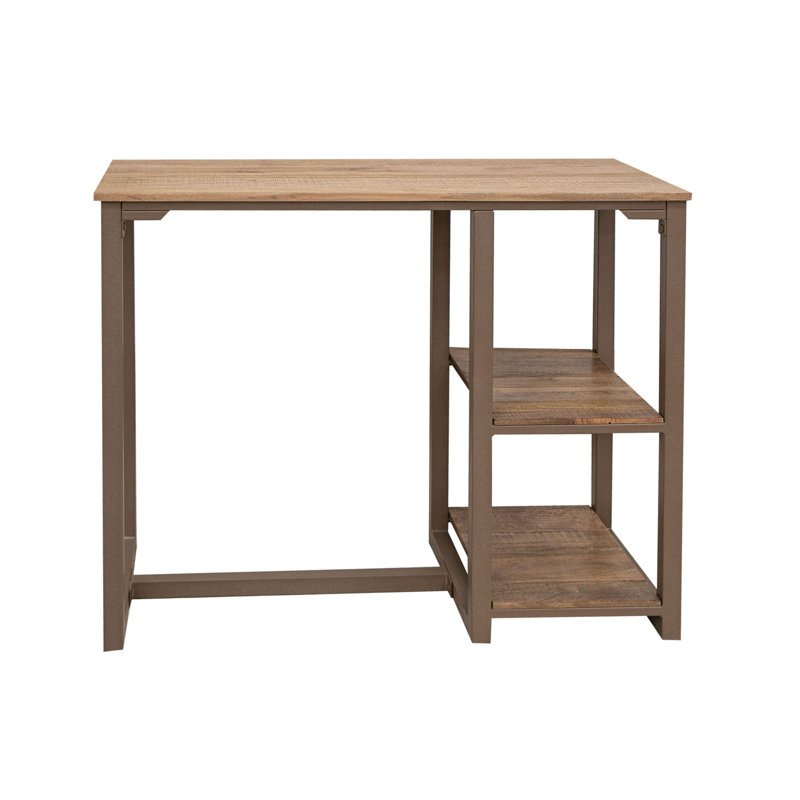 Solid Wood Top Metal Base Dining Table