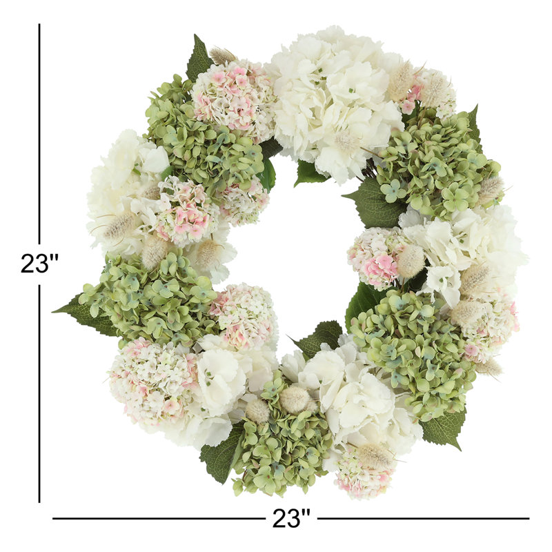 23" Hydrangea Spring Wreath