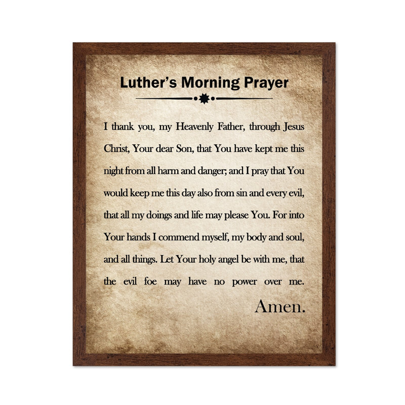 Luther's Morning Prayer, Poster, 18"H x 24"W, Brown Framed