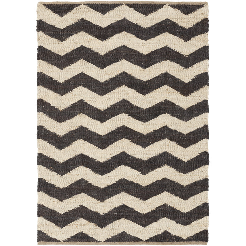 Tapis beige / rouge tissé à la main Hermine, Rectangle 4 pi x 6 pi