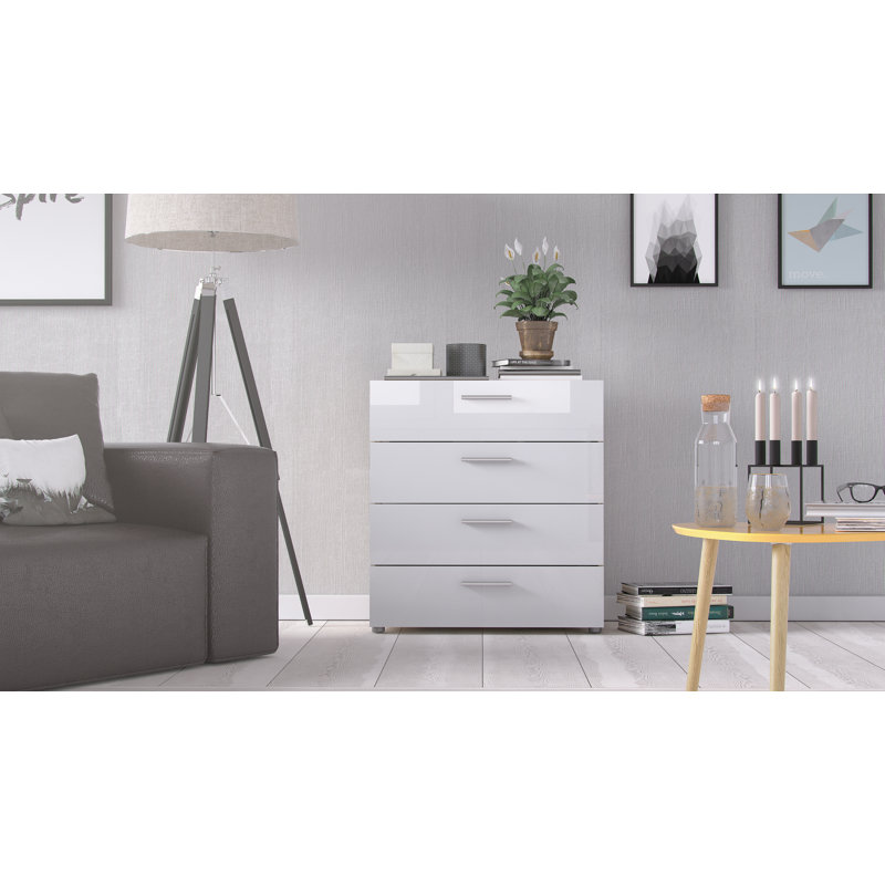 Gianna 31.57'' W 4 - Drawer Dresser, White/Oak