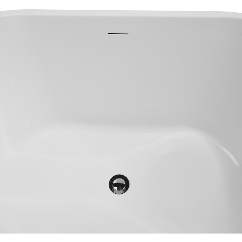 Baignoire autoportante 54 po avec drain interne Streamline, Chrome poli
