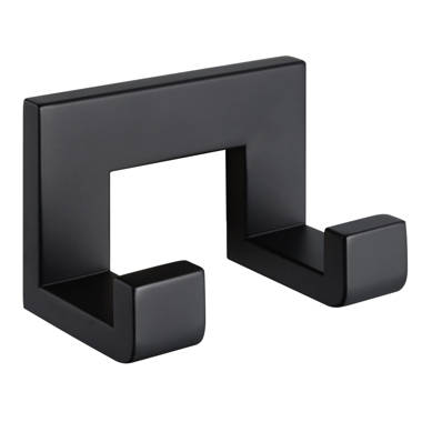 AngleSimple KB083 Double Wall Mounted Robe Hook Finish: Matte Black