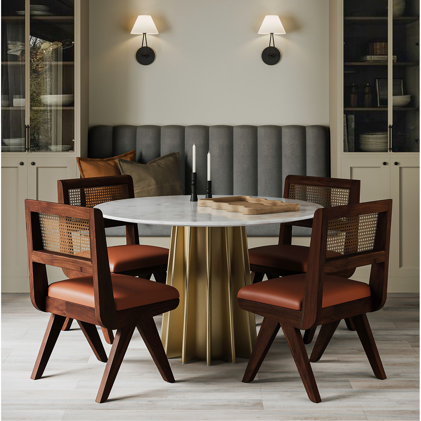 Premont 47'' Round Marble Dining Table
