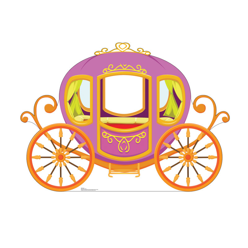 Purple and Orange Princess Carriage Cardboard Stand-in