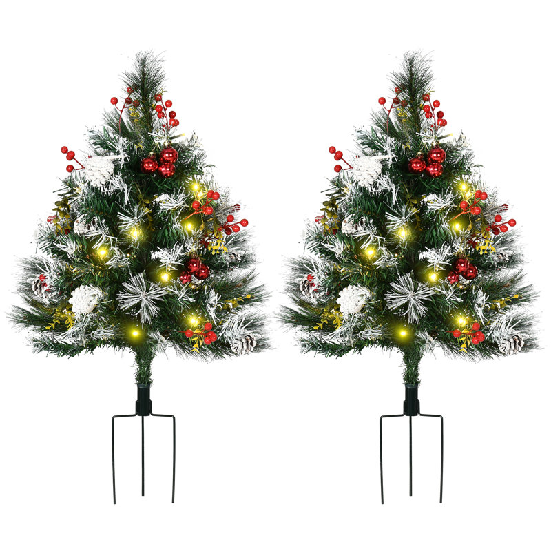 Arbre de Noël artificiel pré-éclairé avec lumières DEL et pommes de pin