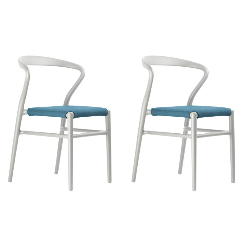 Ensemble de chaises d'extérieur et d'intérieur Joi 24 (ensemble de 2), Brun clair, Bleu clair