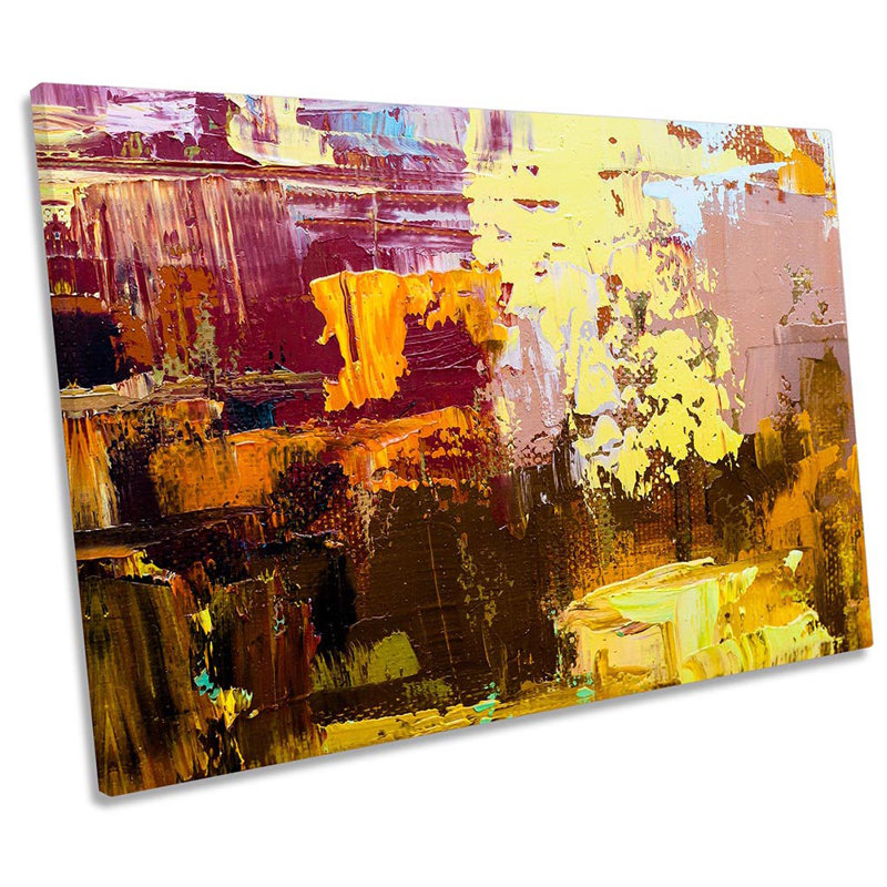 Abstract Paint Pallet Yellow - Wrapped Canvas Print, 30.5cm H x 45.7cm W x 2cm D