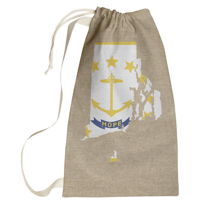 Sac à linge united states flag, Grand H 76,5 po x l 29,5 po x P 1,5 po, Blanc beige, Rhode Island