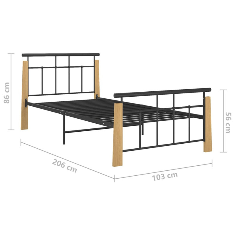 Jarman Metal Bed, 90 x 200cm, Gold