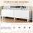 Modern Wavy Door TV Stand for TVs up to 75", Cream Media Console with 4 Cabinets, Adjustable Shelves & Cable Management for Living Room-885064152