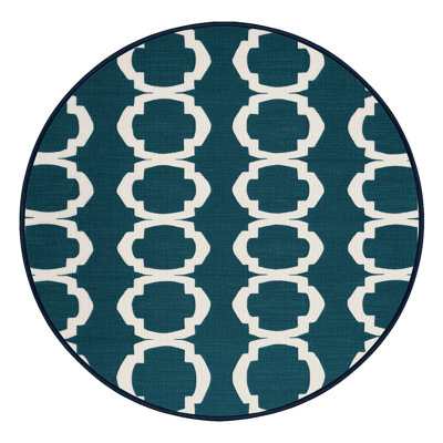 Tapis bleu en treillis lavable à la machine