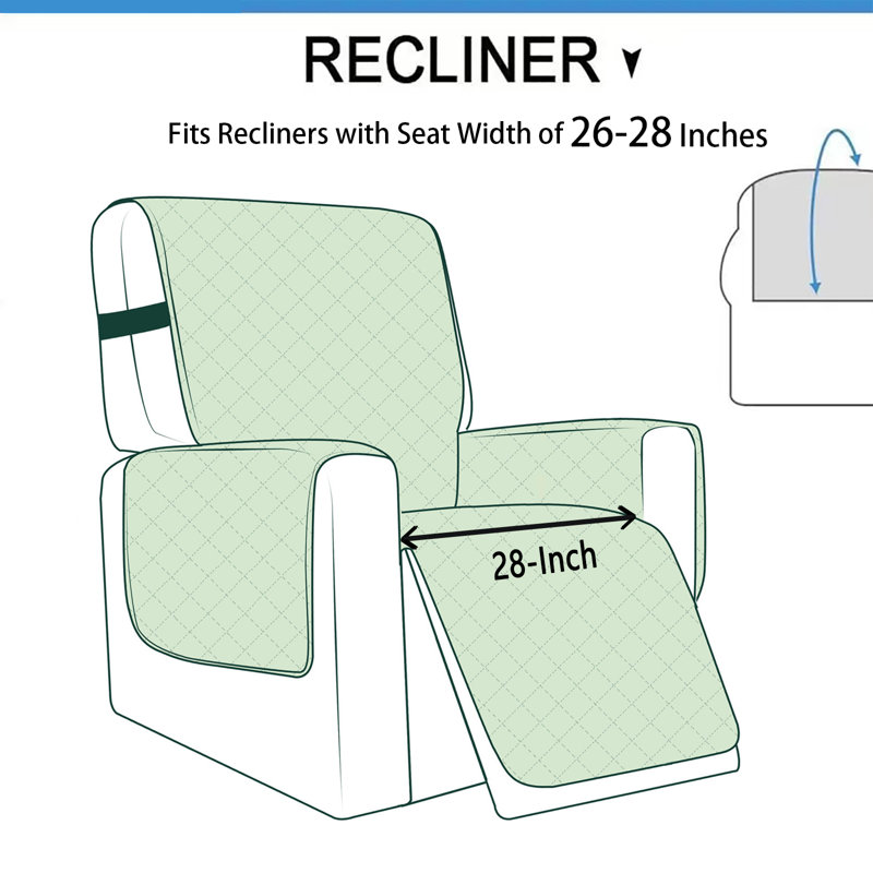 Housse pour fauteuil inclinable en velours antidérapant (28 po), 100 % polyester mauve