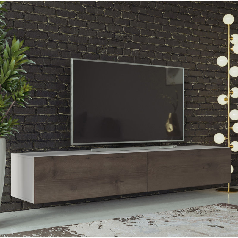 Bertile TV Stand for TVs up to 75", Brown/White