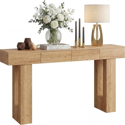 Wood Console Table with Drawer, Hallway Decor, Storage Drawer, Decorative Console, Compact Console Table