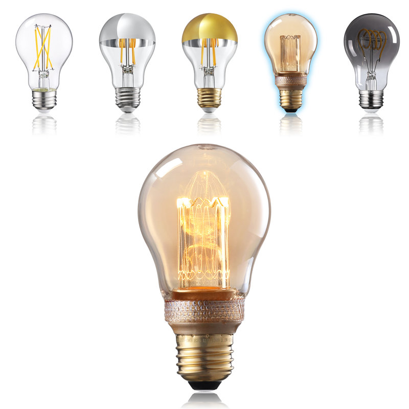 Ampoule à DEL A19, ampoule à culot décoratif en verre ambré E26 à intensité variable, ampoules Edison rétro, lumière ambrée