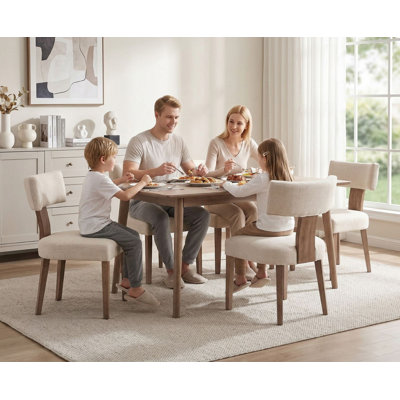 Femke Upholstered Dining Chairs Armless Chair Side Chair Solid Wood Frame