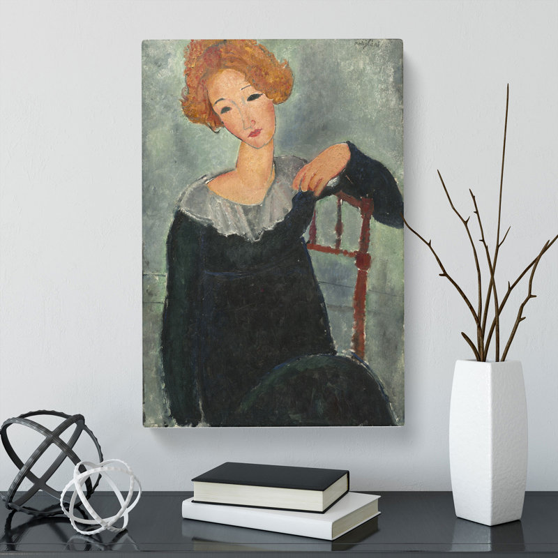 Woman with Red Hair by Amedeo Modigliani - Wrapped Canvas, 76cm H x 50cm W x 3cm D