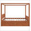 Lit à baldaquin en bois Queen Size avec tiroirs de rangement, durable et élégant pour les chambres modernes-254740276