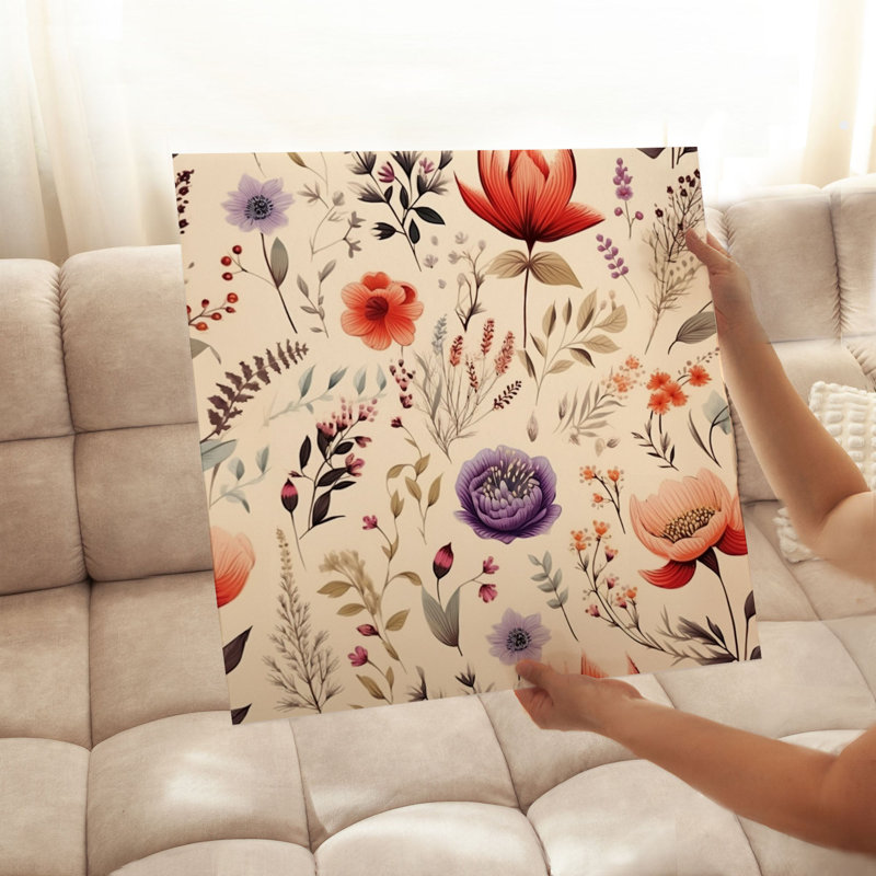 «Botanical Wildflowers», reproduction d'art non encadrée, H 20 po x l 20 po